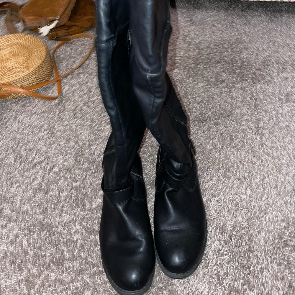 Black Thigh High Boots